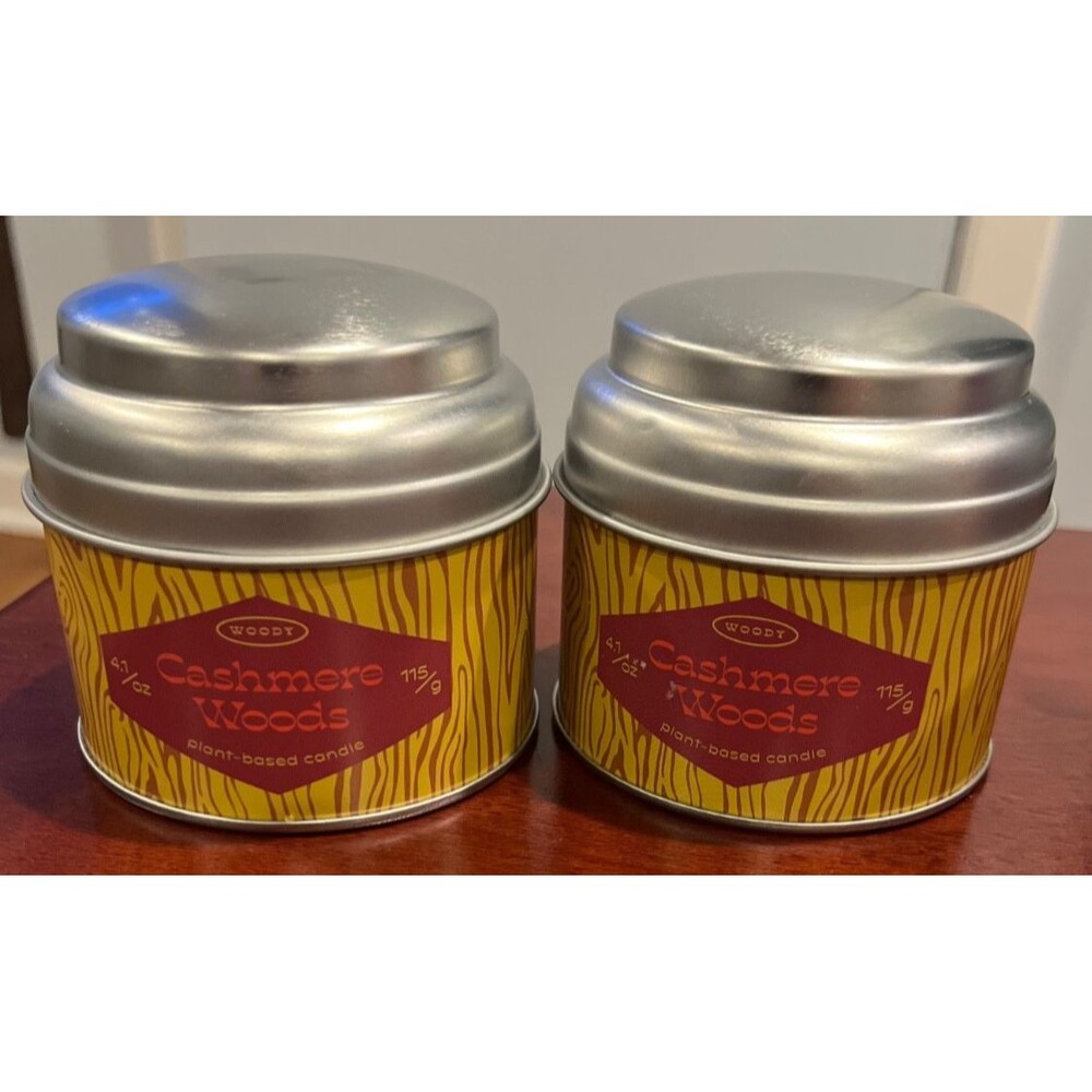 Cashmere Wood Plant Based Candles Set of 2 Scented Soy Woody Candles